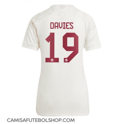 Camisa de time de futebol Bayern Munich Alphonso Davies #19 Replicas 3º Equipamento Feminina 2023-24 Manga Curta
